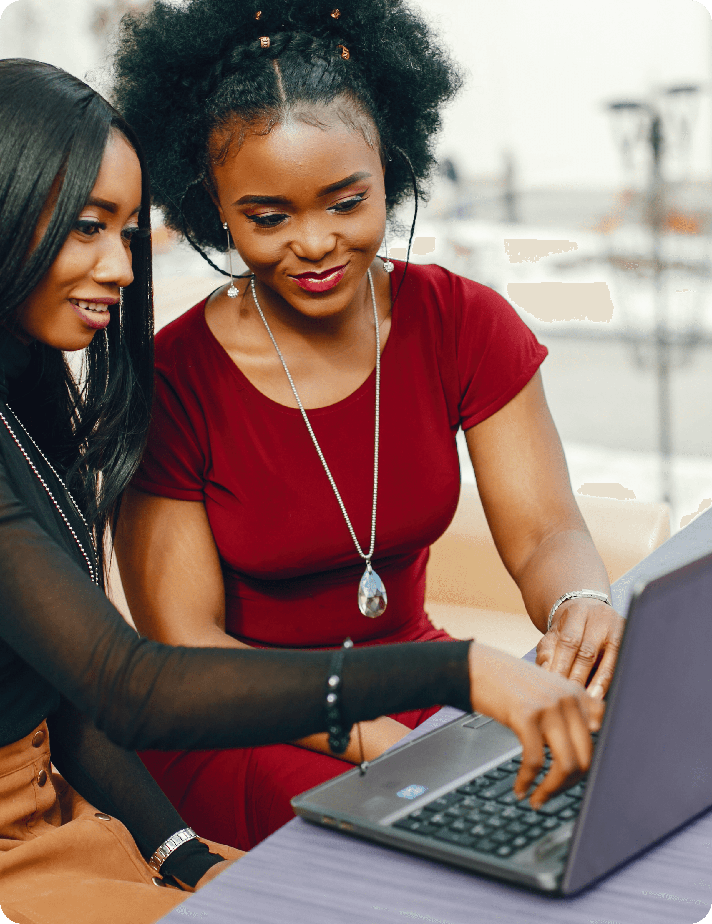 young ladies discussing